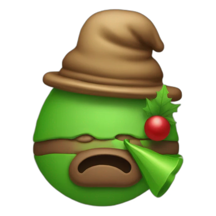 Poop green and a hat for Christmas  sticker