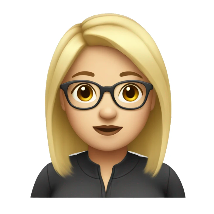 Chubby girl with glasses and short blonde hair sticker