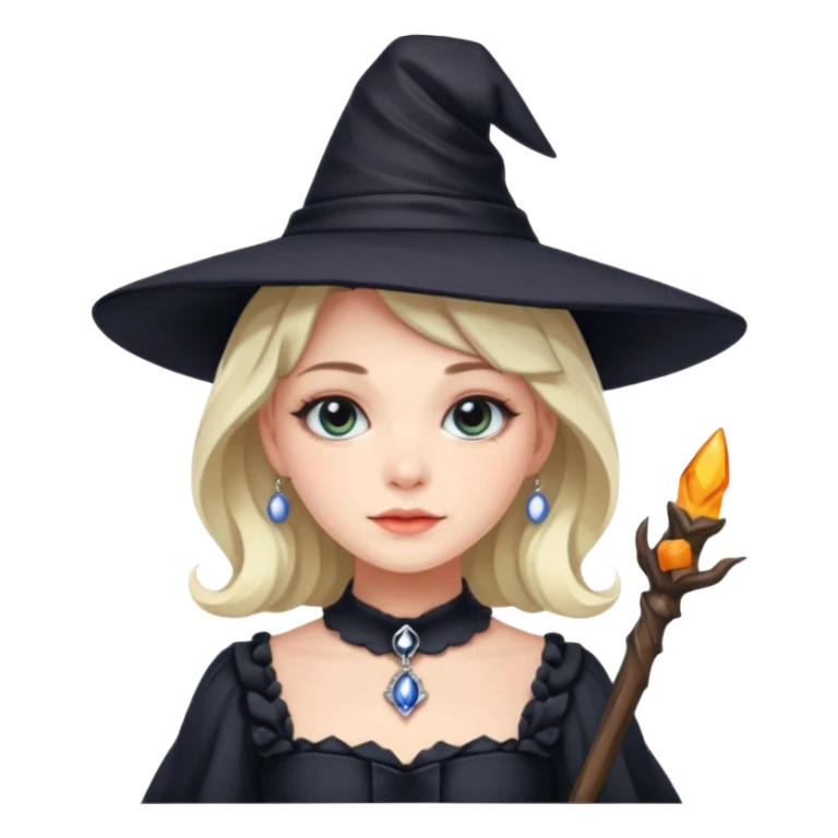 Cute pretty witch wearing Chanel dress  sticker