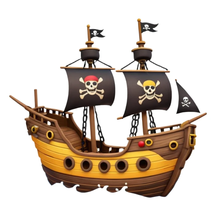 A simple little pirate ship ride sticker