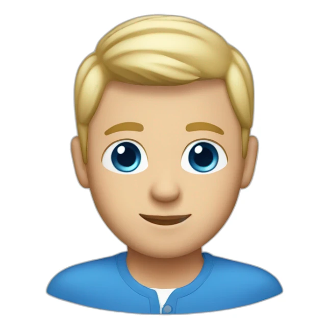 male, blue eyes, short blonde hair, blue collared shirt sticker