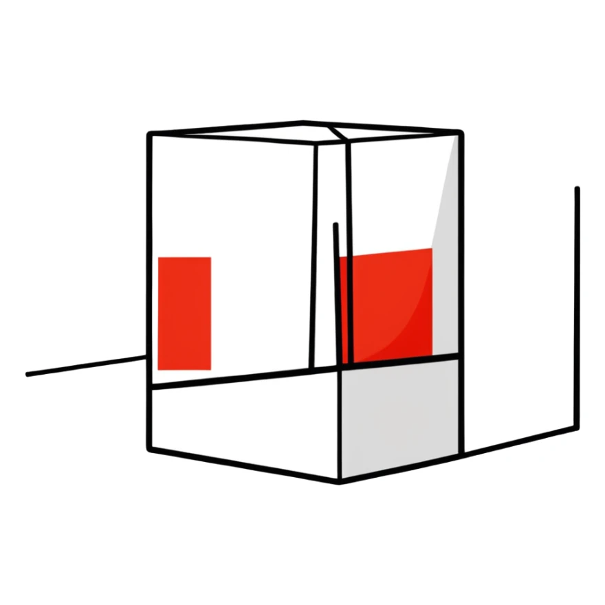 A cheery red square which also has white square in it and then black square in it  sticker