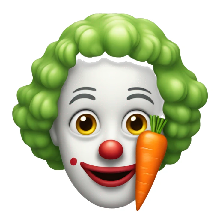 Clown with a carrot in the mouth sticker