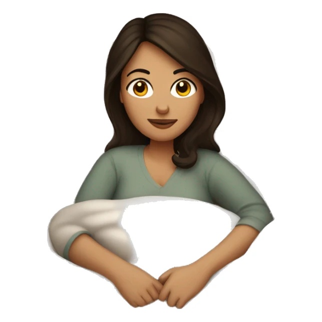 Cosy brunette woman in bed sticker