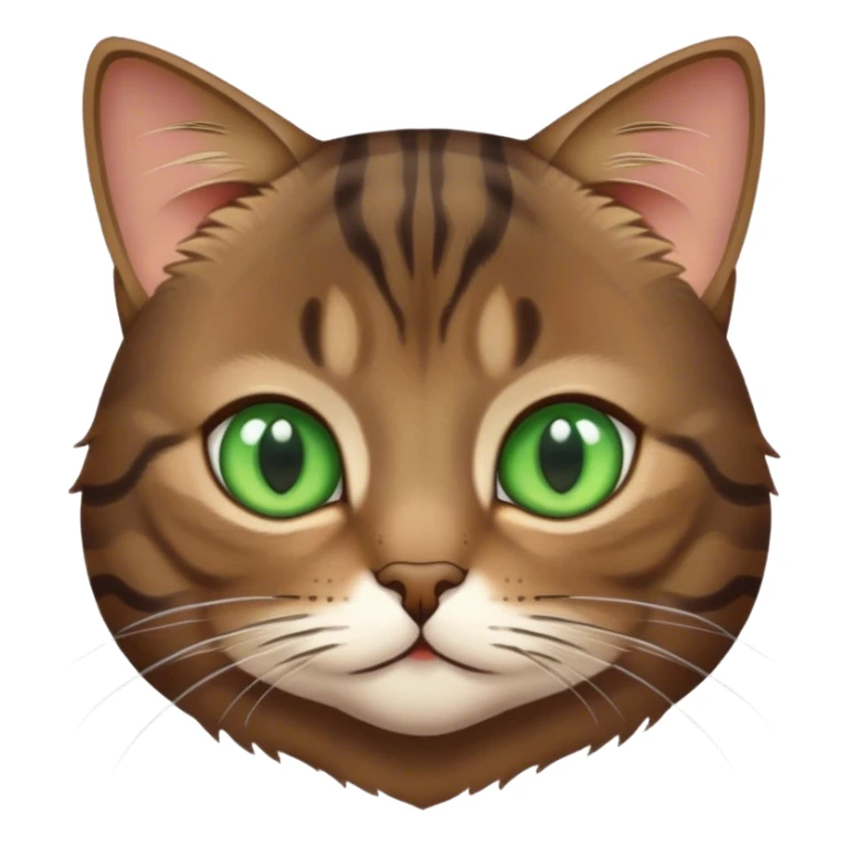 Dark brown tabby cat green eyes pretty face boy 2 years old  sticker