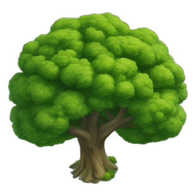 Tree as seen from the sky, looked down from the top, simplified and photorrealistic sticker