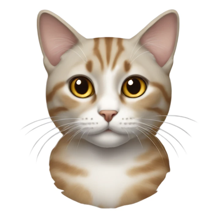 Realistic cat with beige brown and gray laying  sticker