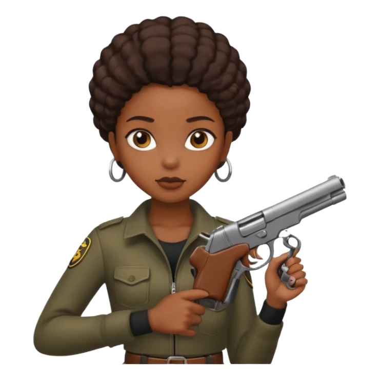Black girl with gun sticker