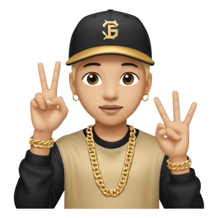 trapero capo haciendo gesto de manos de rapero sticker