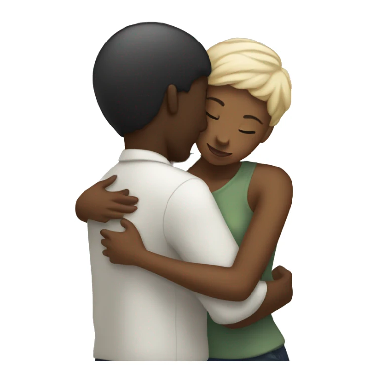Black women hugging white man  sticker