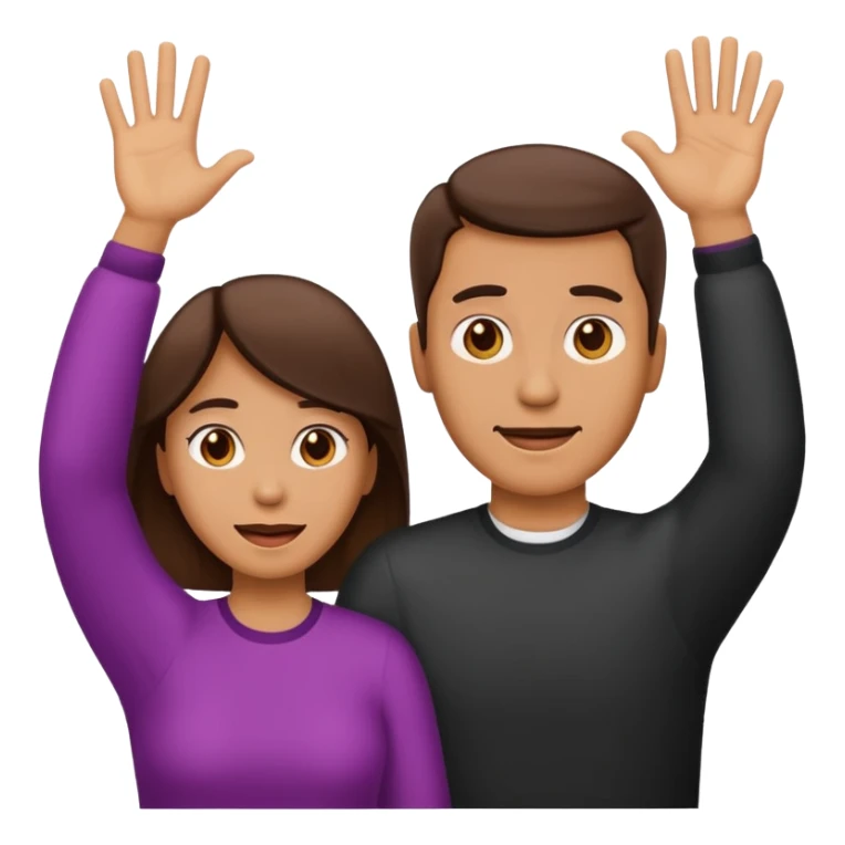 Mom and dad emoji throwing their hands up like they don't know sticker