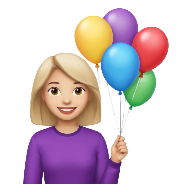 Balloon holder woman sticker