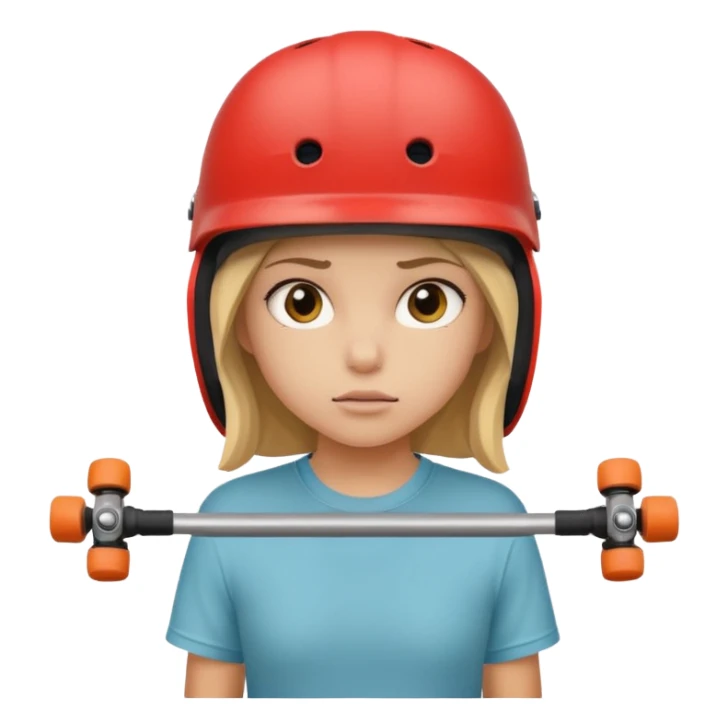 skateboarder girl mugshot with helmet sticker