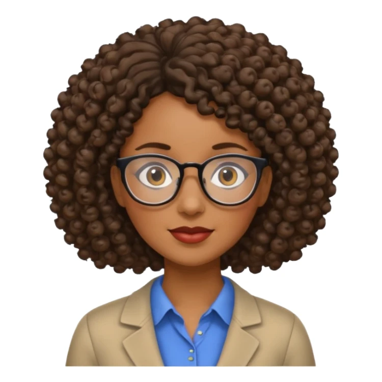 Black female teacher with curly hair sticker