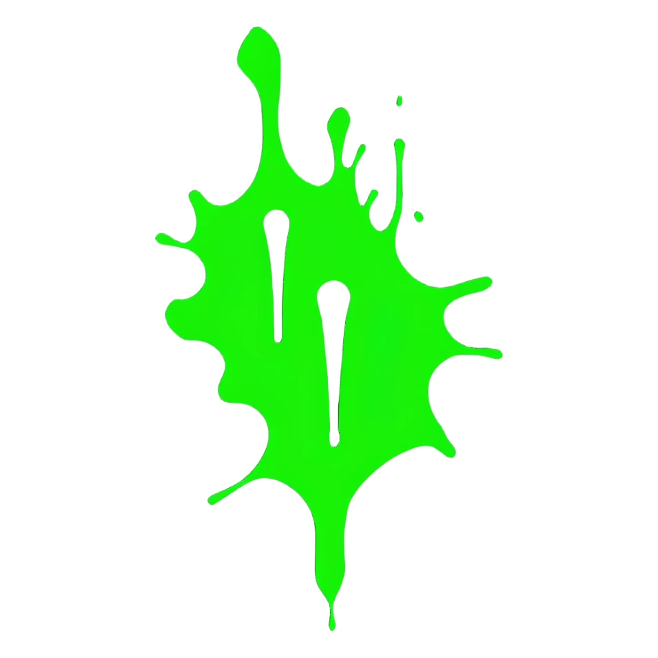green splash of paint sticker