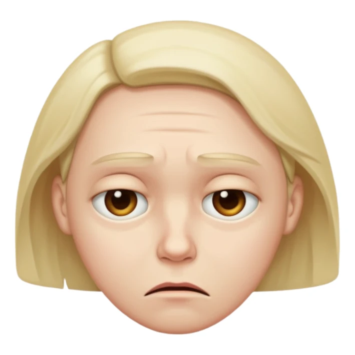 Sad looking face sticker