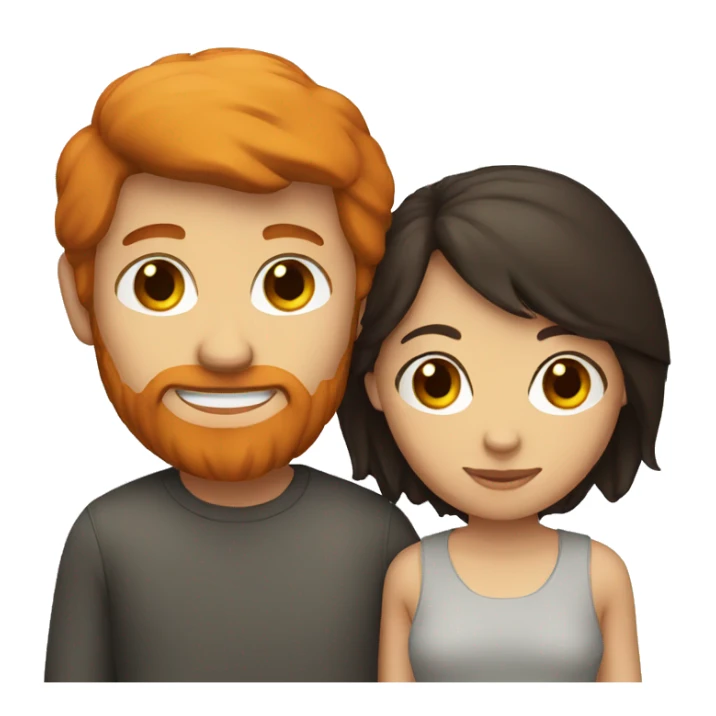 A couple containing a ginger man and a dark haired girl sticker