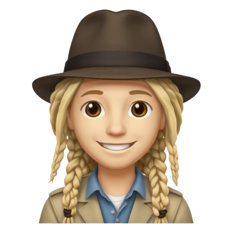blonde Musician with dreadlocks and fedora sticker