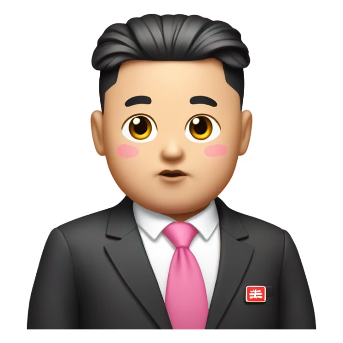kim jung un pink bows in hair sticker
