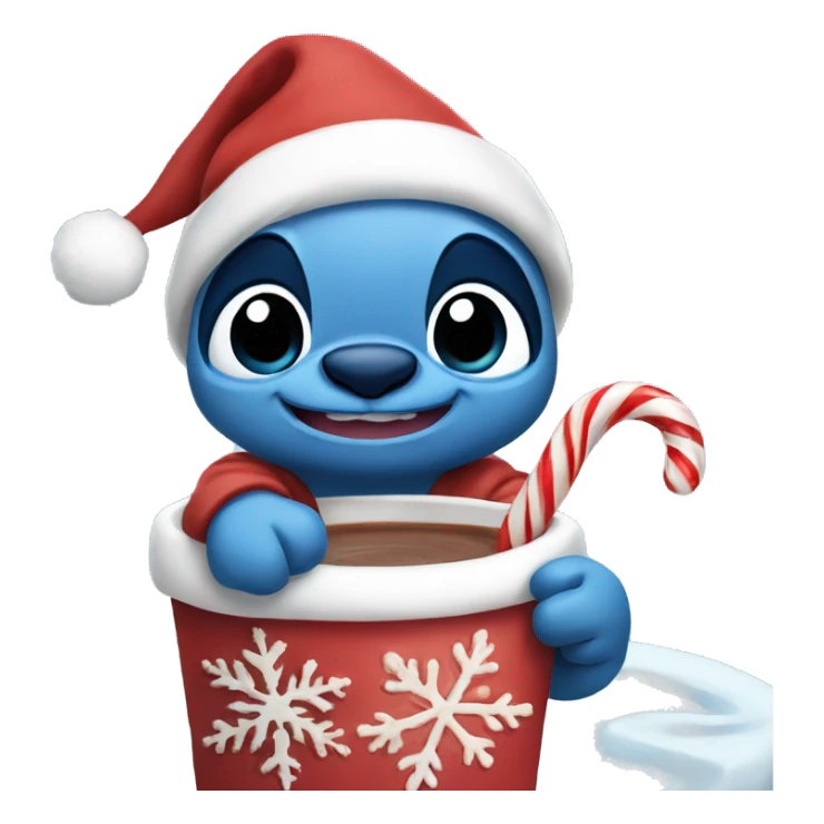 Stitch Christmas with hot cocoa  sticker