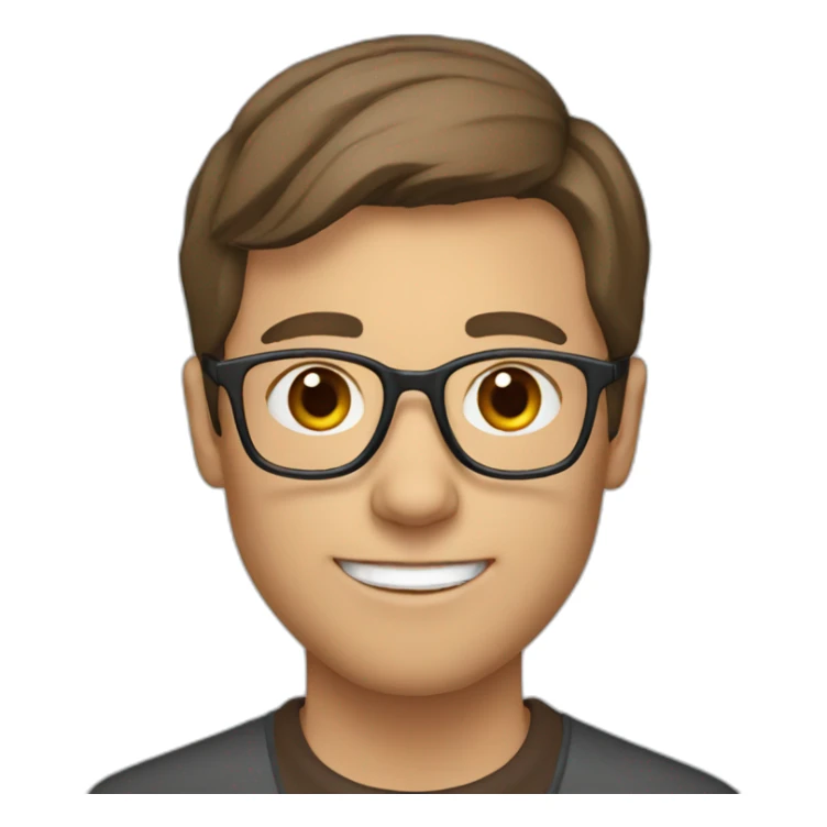 Teacher with glasses and brown hair sticker