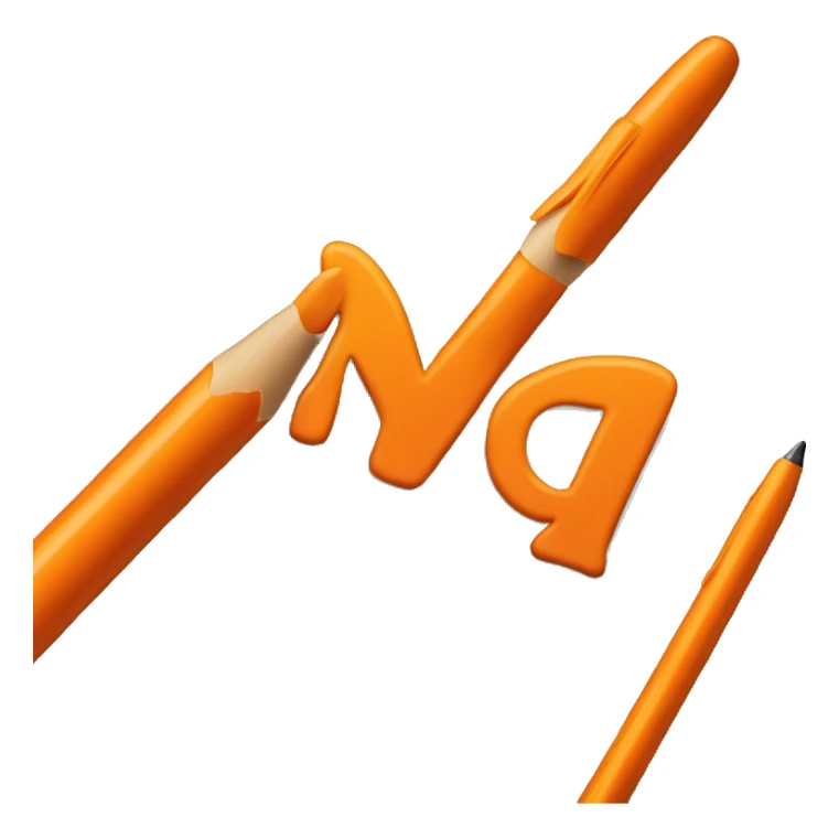 K letter orange color, stylo chubby sticker