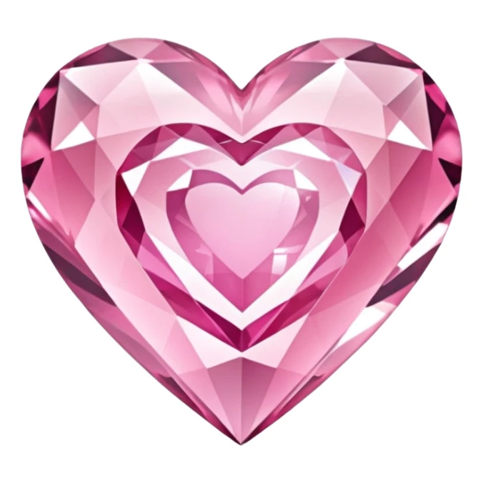 crystal clear diamond heart with one mini pink heart inside of it  sticker