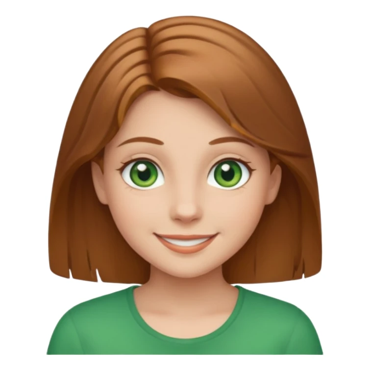 girl with light brown hair and green eyes smiling sticker