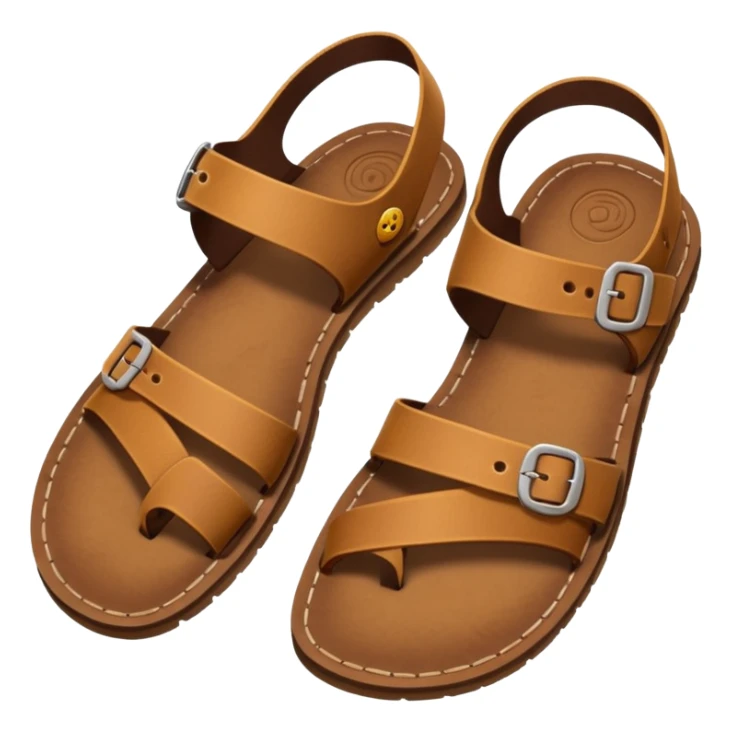 sandal sole with straps visible from below, emoji style sticker