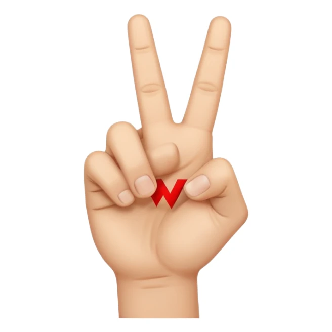 Una mano haciendo la w con los dedos cruzados sticker