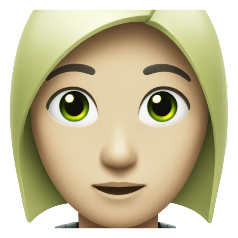 Asian robot with green eyes sticker