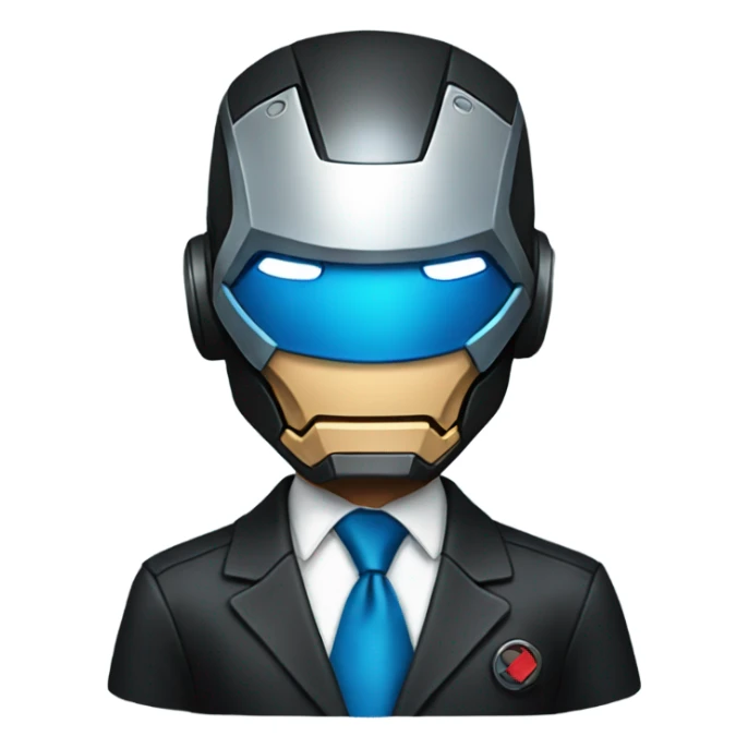 Ironman with a black and blue suit sticker