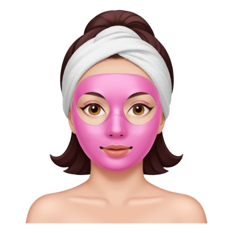Lady with pink face mask spa beauty full face relaxing sticker