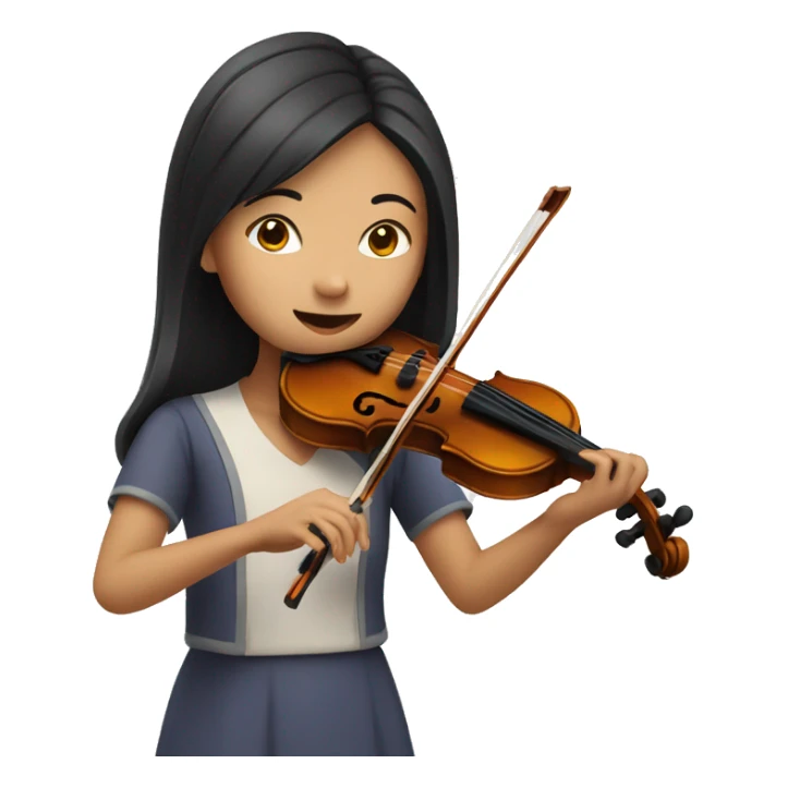 Asian girl playing violin sticker
