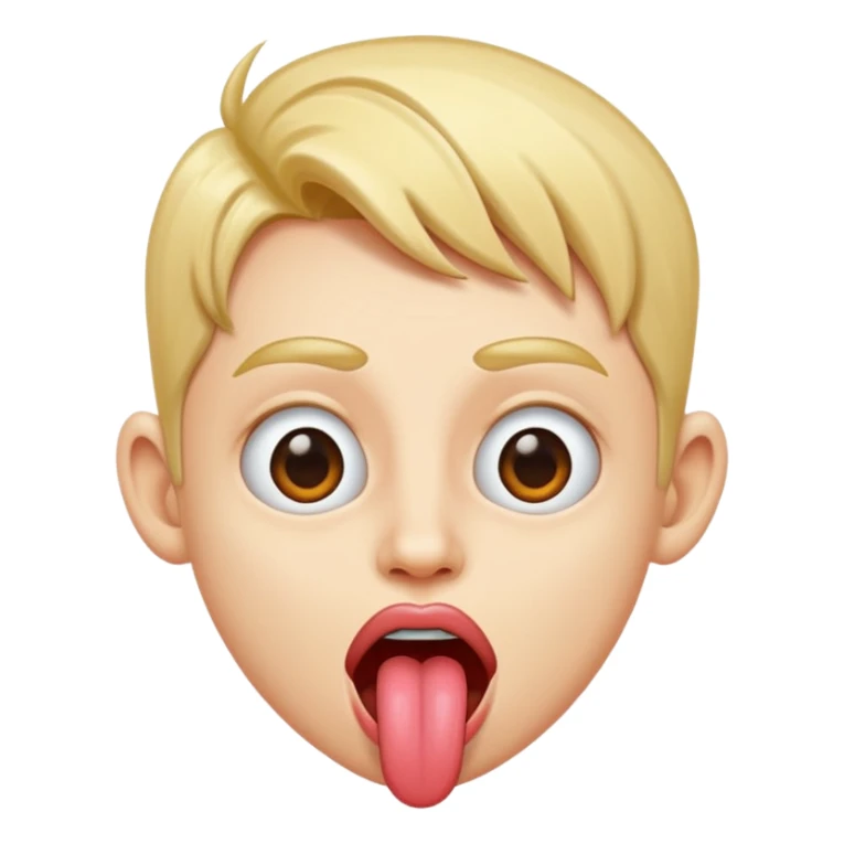 Person sticking out a silly pointed tongue sticker