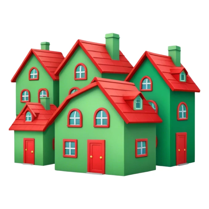 Monopoly Green and red houses sticker