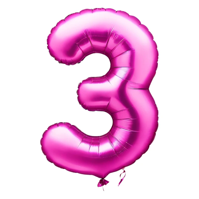 3 birthday balloons pink sticker