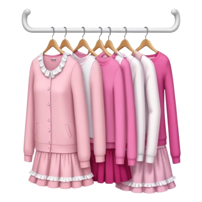 mix light pink dark pink and white girly clothes rack sticker