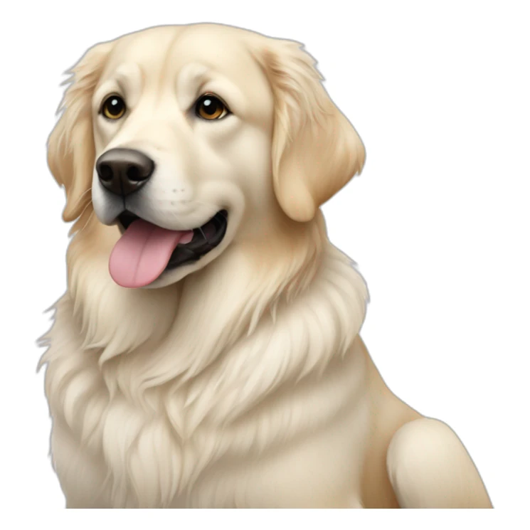 My girl sitting on a white golden retriver sticker