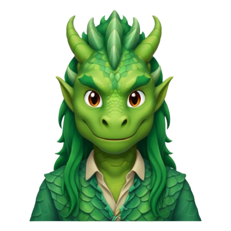 long hair dragon with shirt sticker