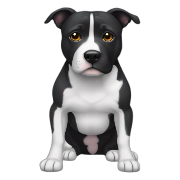 Staffi  noir avec des chaussettes blanche et les oreilles recoube sticker