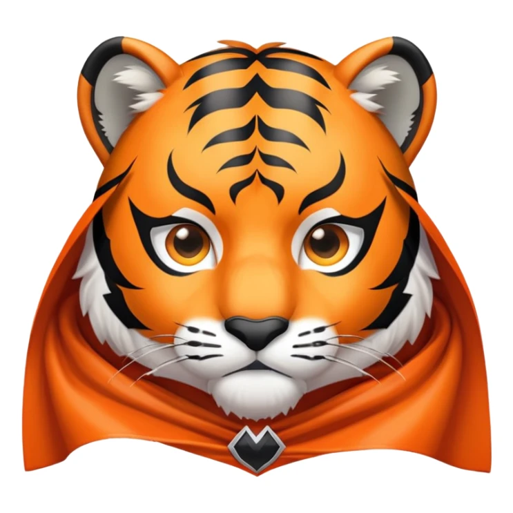tiger face with superhero cape for Twitch emote sticker