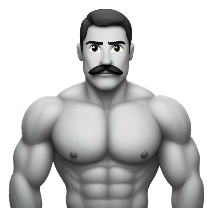 Muscular gay man with mustache sticker