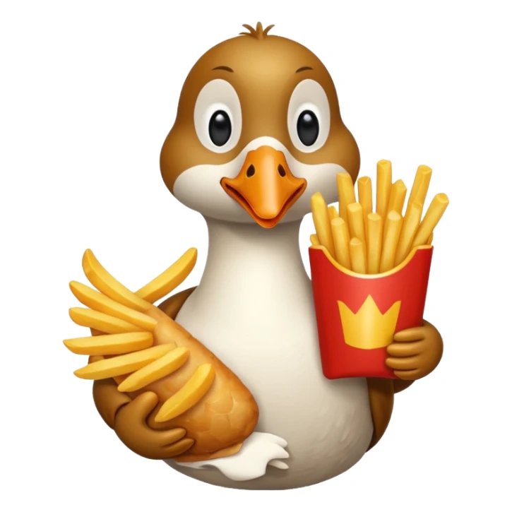 GOOSE HOLDING FRENCH FRIES sticker