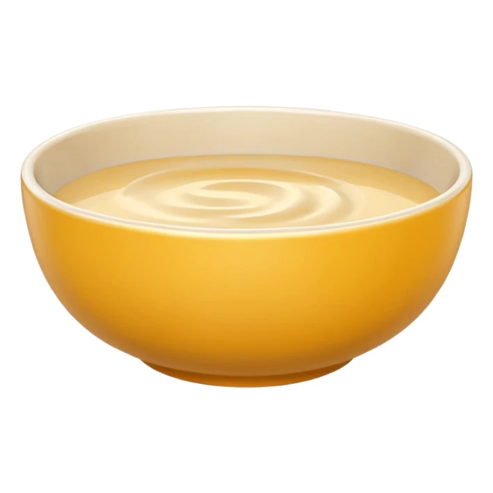 “Simple bowl emoji 🥣 in clean 3D style, smooth rounded bowl shape, light neutral bowl color, glossy plastic texture, shiny reflective surface, soft studio lighting, subtle highlights, minimal cereal/porridge inside with smooth surface, cute emoji proportions, ultra-polished 3D look,  sticker