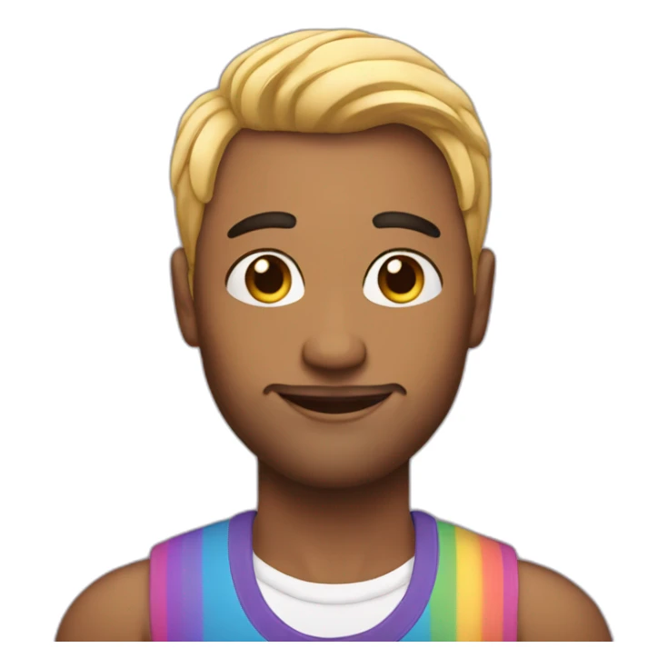 Gay man with make up sticker