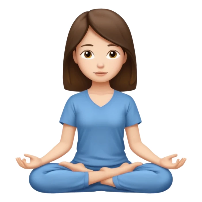 girl meditating with brunette hair  sticker