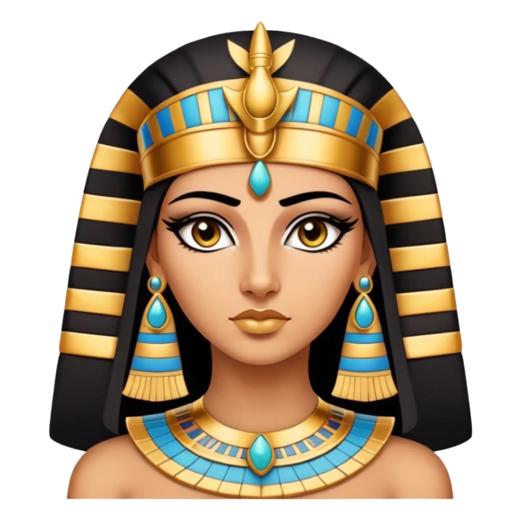 Cleopatra, Egyptian pharaoh with headdress and eyeliner sticker