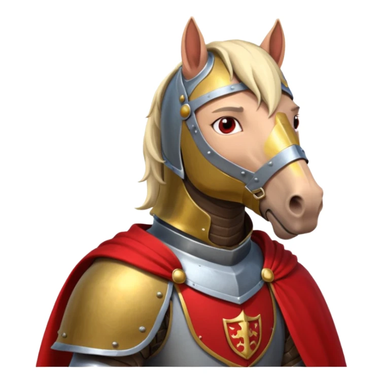 medieval horse rider knight portrait, head and shoulders only, armor collar, cloak, intense eyes, fantasy vibe, 3D cartoon, mobile game icon style, clean background, no text, no watermark
 sticker