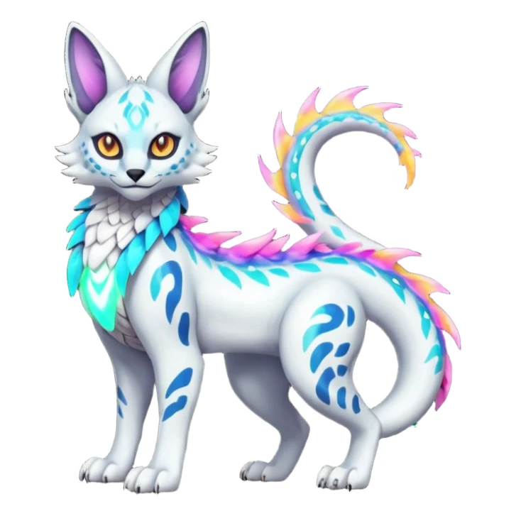 Neon Vibrant Pulsating Trail-glowing Chromatic Trico-Serval-Absol-Silvally-Dragon-Snake-fusion-hybrid sticker